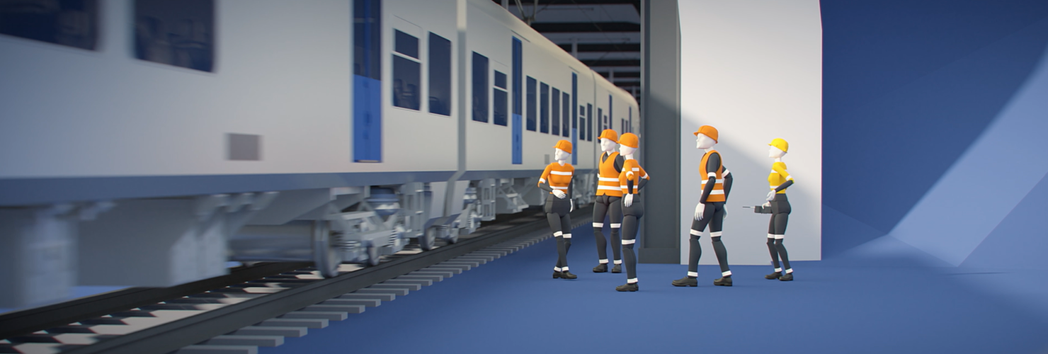 Track worker safety animation tile