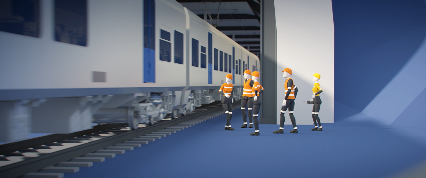 Track worker safety animation tile
