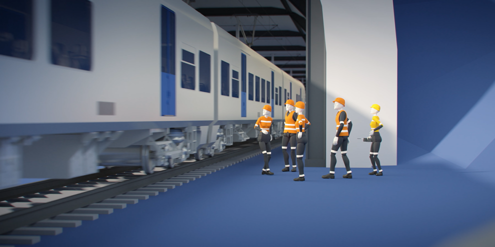 Track worker safety animation tile