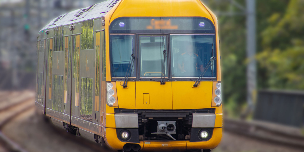 Image NSW Metro train on tracks March 2021 i Stock 1303285880